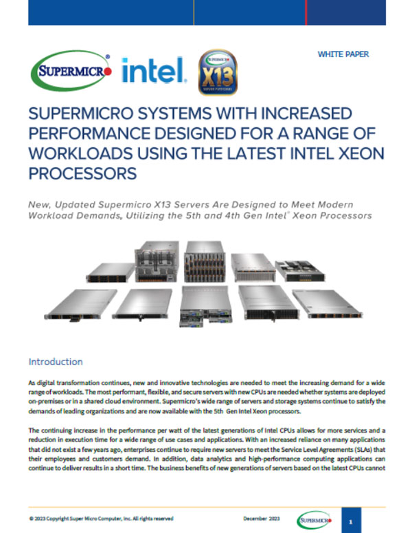 Anewtech-Systems-Supermicro X13 servers redefine performance for workloads with optimized systems using built-in accelerators