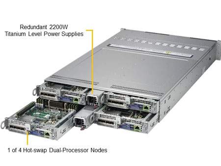 Anewtech Systems Supermicro Servers Supermicro Singapore A+ Server 2124BT-HTR Industrial Twin Server Supermicro Computer 4 Hot-plug System Nodes in 2U AS-2124BT-HTR